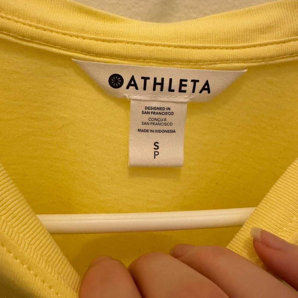 Athleta True Cotton Crop Tee in Citron (DISCONTINUED COLOR), size S - Picture 4 of 5
